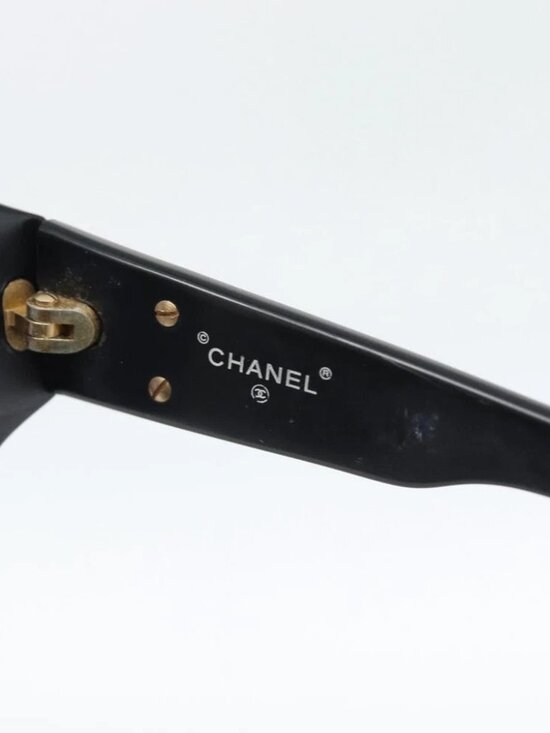 CHANEL Sunglasses plastic Black Gold CC Auth BA13653 main image 7
